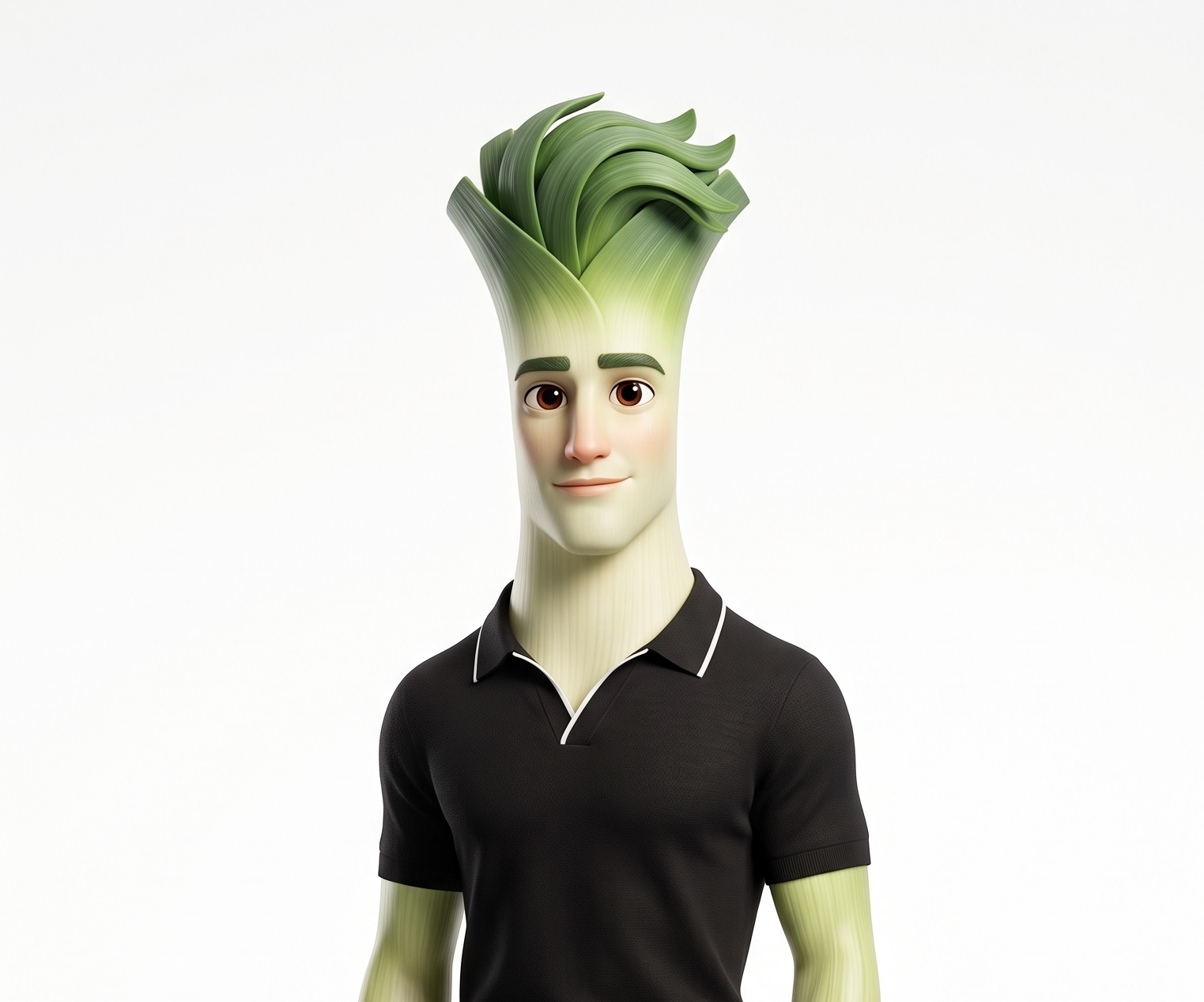 Piraz, an original leek-inspired character from Fruit Island Turkiye