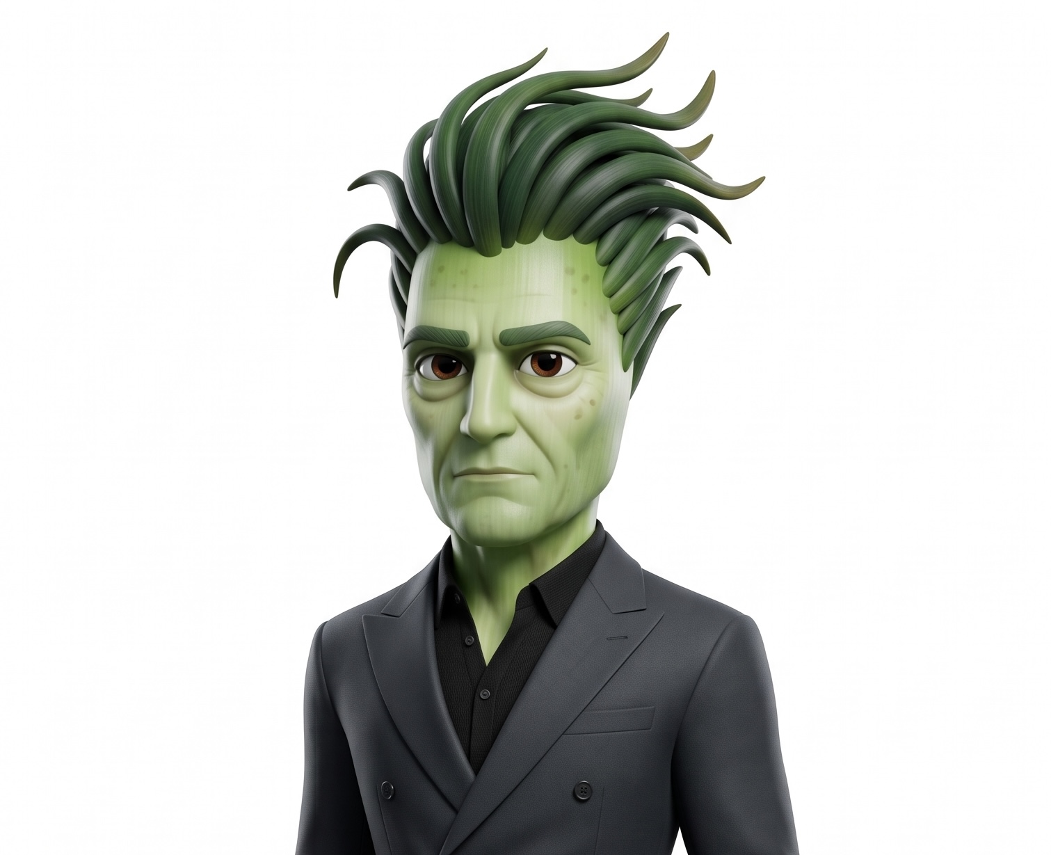 Yesar, an original green-onion-inspired character from Fruit Island Turkiye